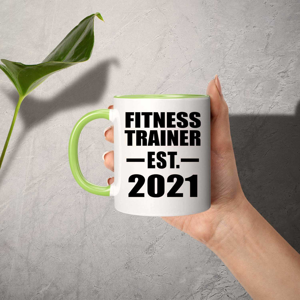 Fitness Trainer Established EST. 2021 - 11oz Accent Mug Green
