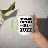 Tax Preparer Established EST. 2022 - 11oz Accent Mug Green
