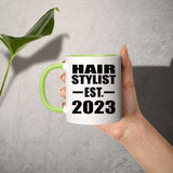 Hair Stylist Established EST. 2023 - 11oz Accent Mug Green
