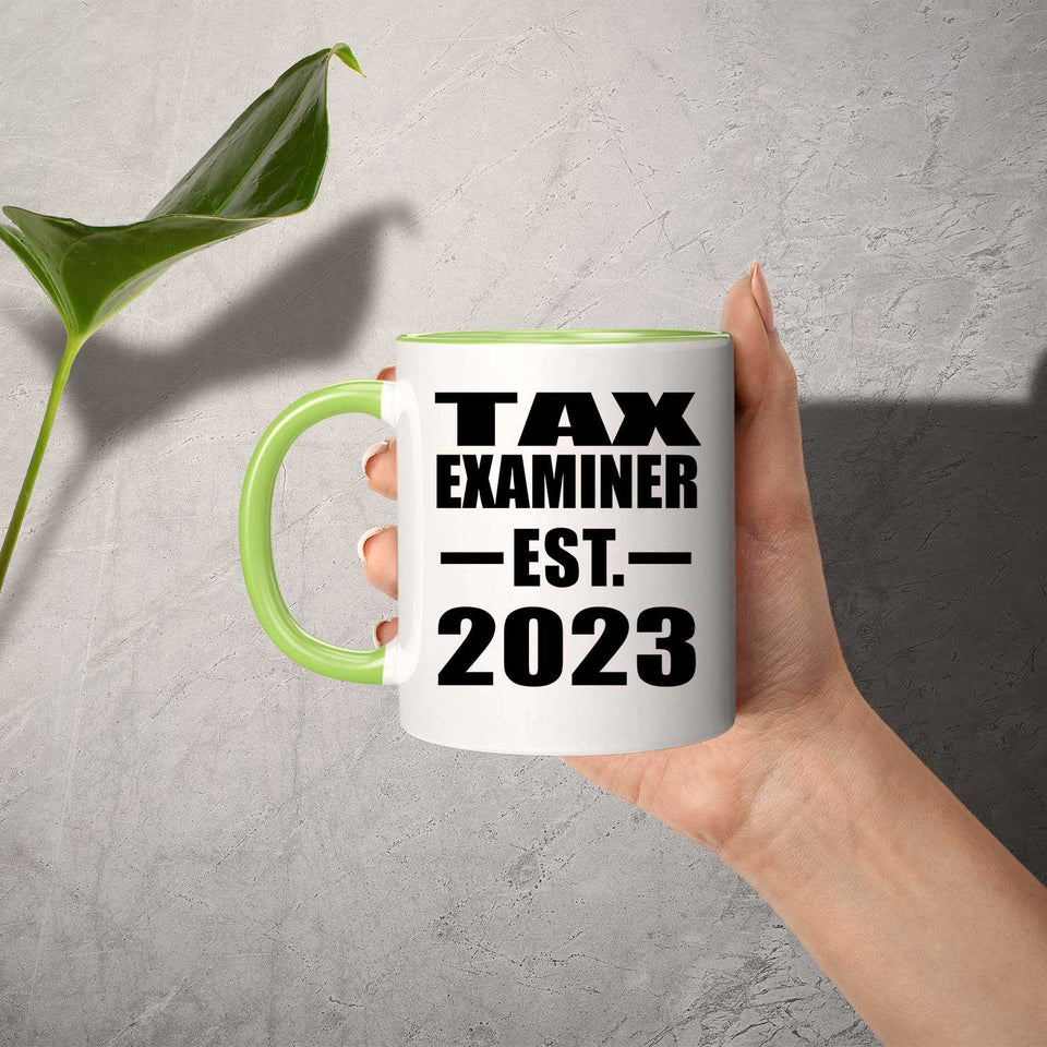 Tax Examiner Established EST. 2023 - 11oz Accent Mug Green