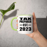 Tax Preparer Established EST. 2023 - 11oz Accent Mug Green