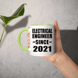 Electrical Engineer Since 2021 - 11oz Accent Mug Green