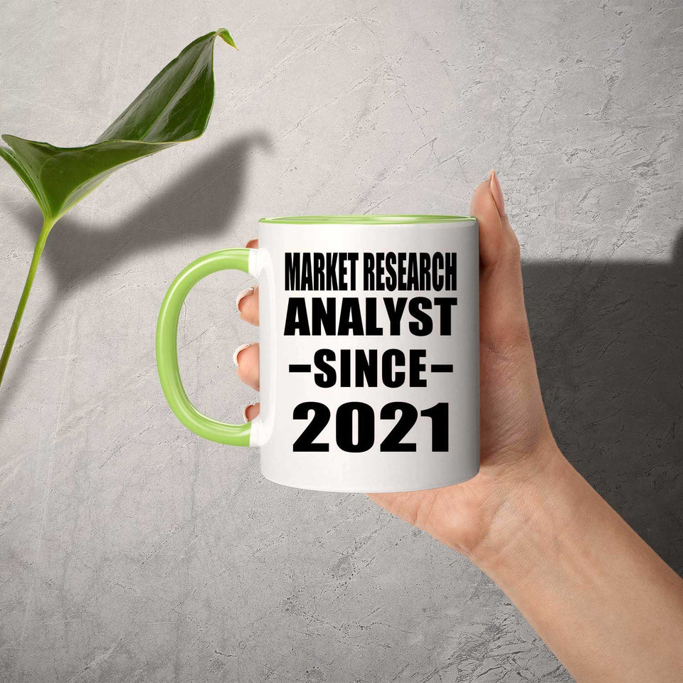 Market Research Analyst Since 2021 - 11oz Accent Mug Green
