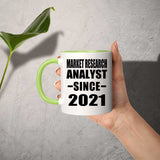 Market Research Analyst Since 2021 - 11oz Accent Mug Green
