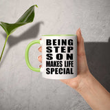 Being Step Son Makes Life Special - 11oz Accent Mug Green