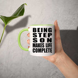 Being Step Son Makes Life Complete - 11oz Accent Mug Green