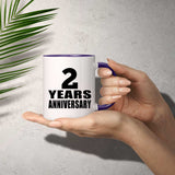 2nd Anniversary 2 Years - 11oz Accent Mug Purple