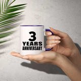 3rd Anniversary 3 Years - 11oz Accent Mug Purple