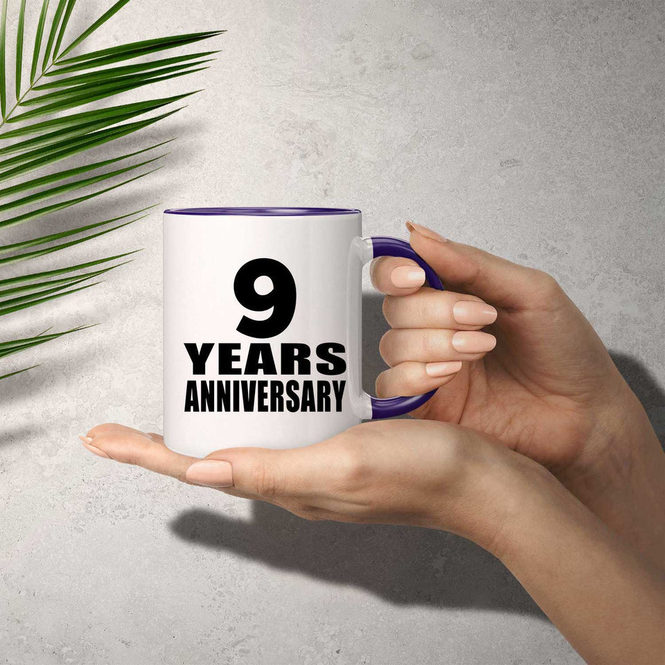 9th Anniversary 9 Years - 11oz Accent Mug Purple