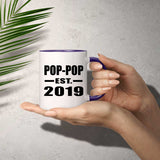 Pop-Pop Established EST. 2019 - 11oz Accent Mug Purple