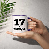 17th Birthday 17 & Fabulous - 11oz Accent Mug Purple