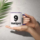 9th Birthday 9 & Fabulous - 11oz Accent Mug Purple