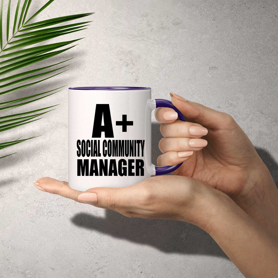 A+ Social Community Manager - 11oz Accent Mug Purple