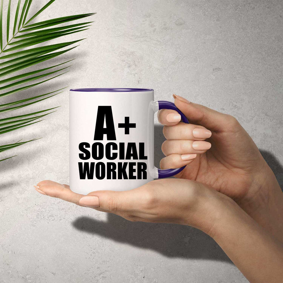 A+ Social Worker - 11oz Accent Mug Purple