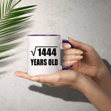 38th Birthday Square Root of 1444 Years Old - 11oz Accent Mug Purple