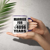 64th Anniversary Married For Square Root of 4096 Years - 11oz Accent Mug Purple