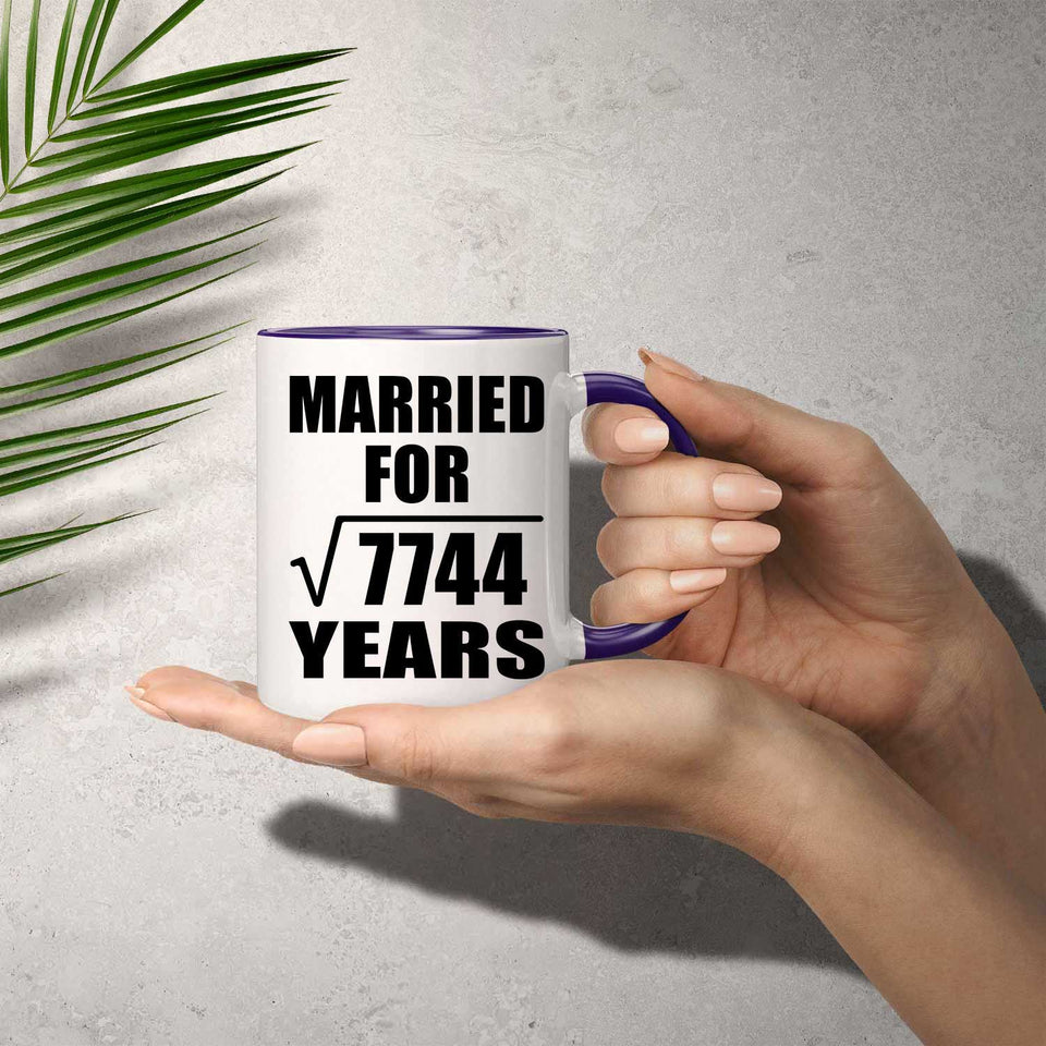 88th Anniversary Married For Square Root of 7744 Years - 11oz Accent Mug Purple