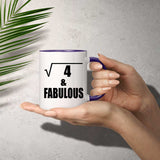2nd Birthday Square Root of 4 & Fabulous - 11oz Accent Mug Purple