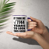 88th Birthday Took Square Root of 7744 Years To Look Good - 11oz Accent Mug Purple
