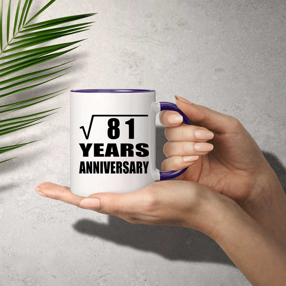 9th Anniversary Square Root of 81 Years Anniversary - 11oz Accent Mug Purple