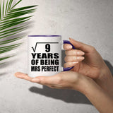 3rd Anniversary Square Root Of 9 Years Of Mrs Perfect - 11oz Accent Mug Purple