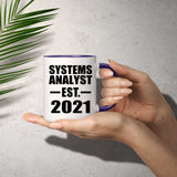 Systems Analyst Established Est. 2021 - 11oz Accent Mug Purple