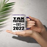Tax Preparer Established Est. 2022 - 11oz Accent Mug Purple