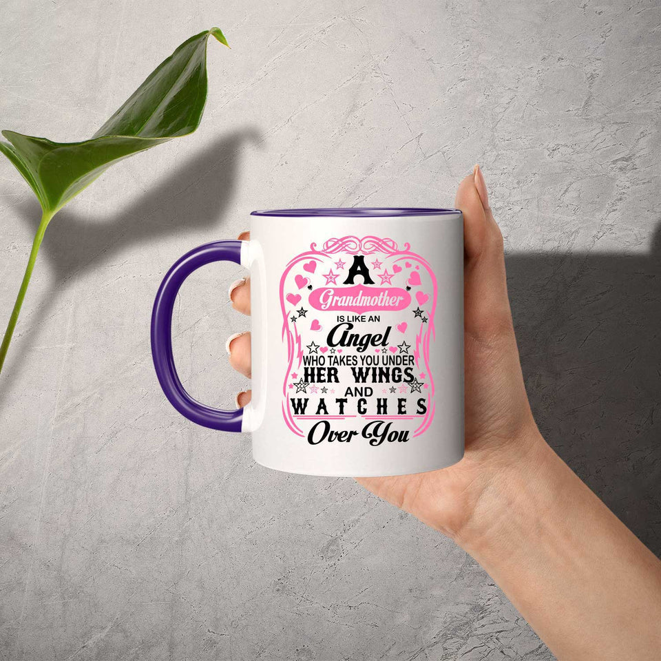 Grandmother Is An Angel Takes You Under Her Wings - 11oz Accent Mug Purple