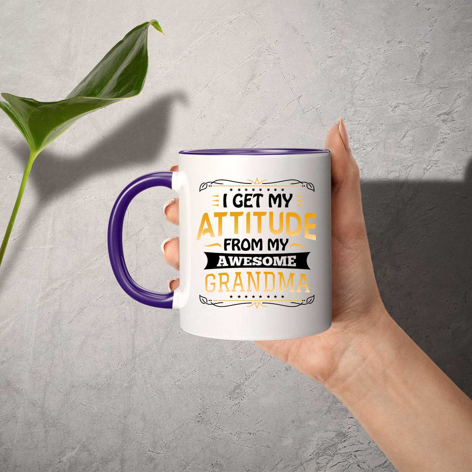 I Get My Attitude From My Awesome Grandma - 11oz Accent Mug Purple