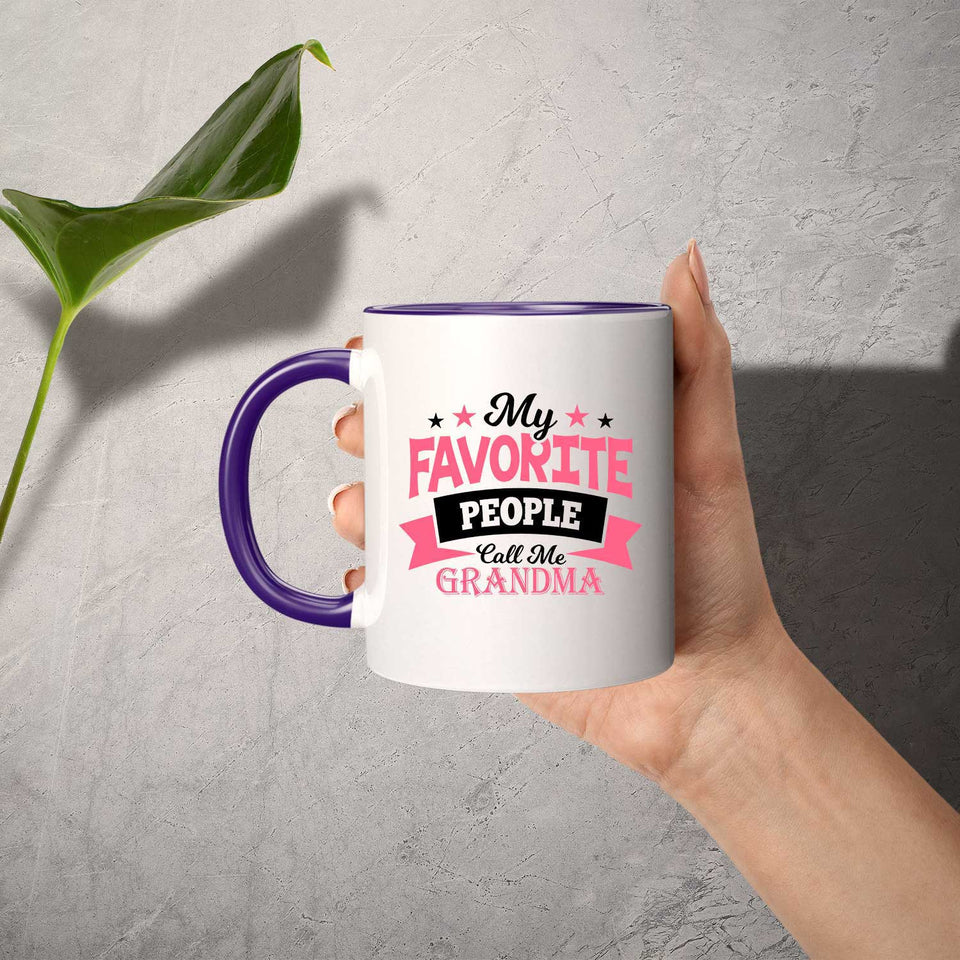 My Favorite People Call Me Grandma - 11oz Accent Mug Purple