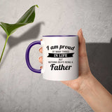 Proud of Many Things In Life, Nothing Beats Being a Father - 11oz Accent Mug Purple
