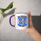 The Smallest Hands Make The Biggest Mark On Grandpa's Heart - 11oz Accent Mug Purple