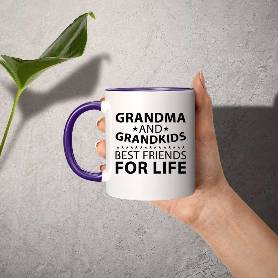 Grandma and Grandkids, Best Friends For Life - 11oz Accent Mug Purple