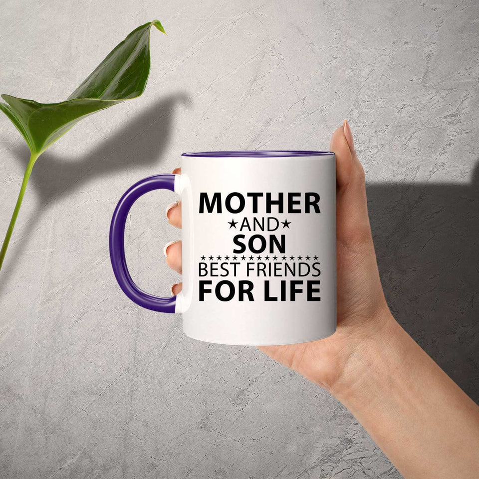 Mother and Son, Best Friends For Life - 11oz Accent Mug Purple