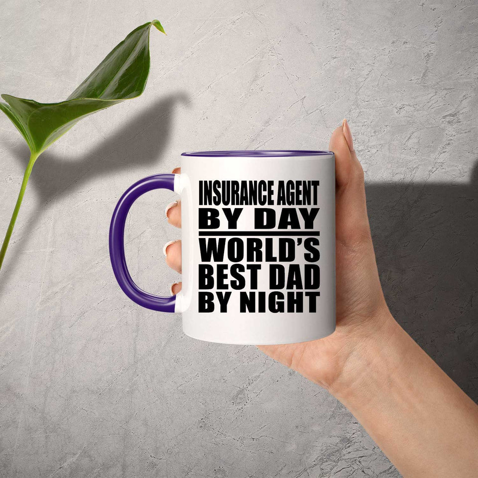 Insurance Agent By Day World's Best Dad By Night - 11oz Accent Mug Purple