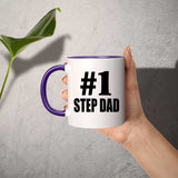 Number One #1 Step Dad - 11oz Accent Mug Purple