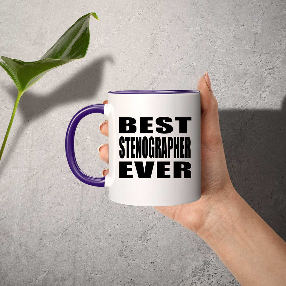 Best Stenographer Ever - 11oz Accent Mug Purple