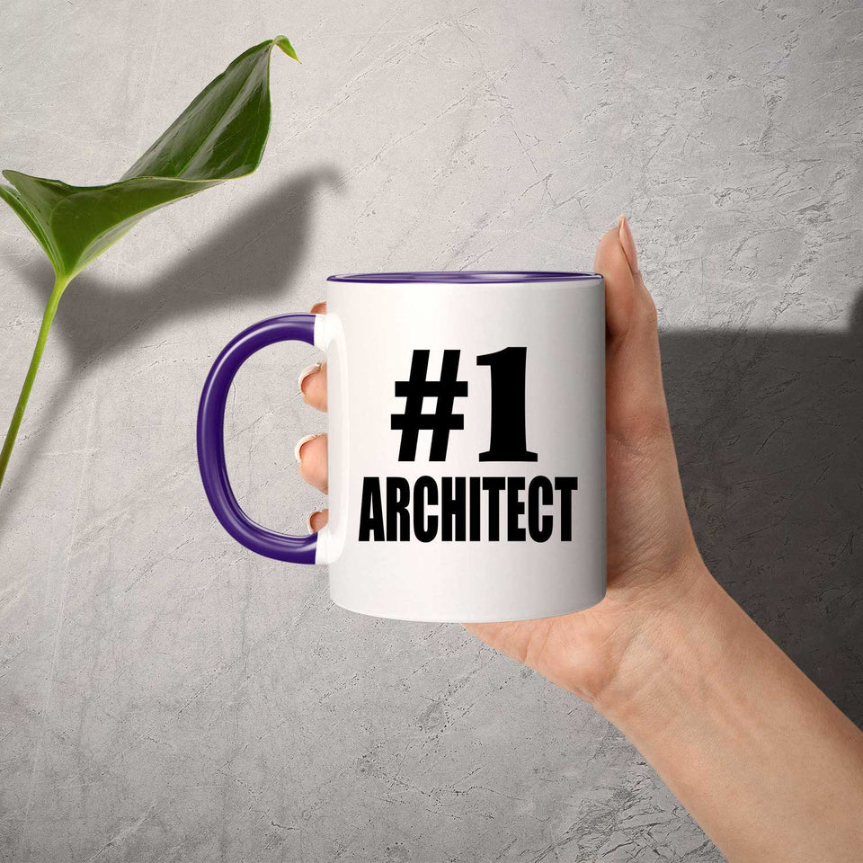 Number One #1 Architect - 11oz Accent Mug Purple