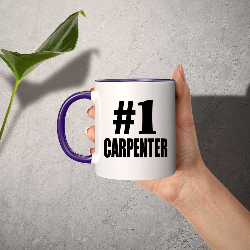 Number One #1 Carpenter - 11oz Accent Mug Purple