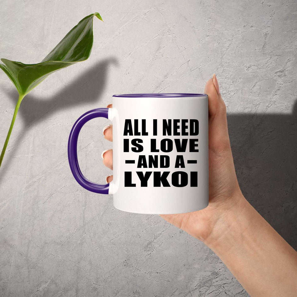 All I Need Is Love And A Lykoi - 11oz Accent Mug Purple
