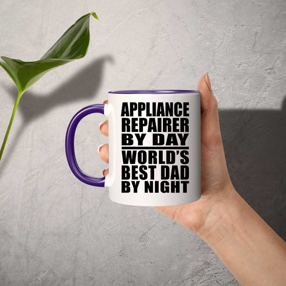 Appliance Repairer By Day World's Best Dad By Night - 11oz Accent Mug Purple