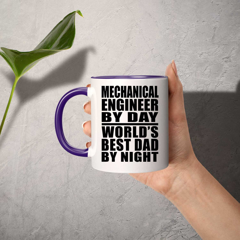 Mechanical Engineer By Day World's Best Dad By Night - 11oz Accent Mug Purple