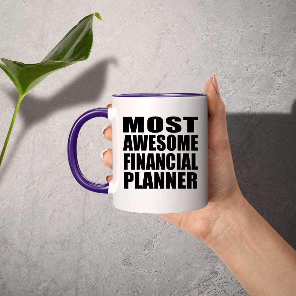 Most Awesome Financial Planner - 11oz Accent Mug Purple