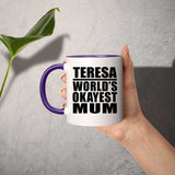 Teresa World's Okayest Mum - 11oz Accent Mug Purple
