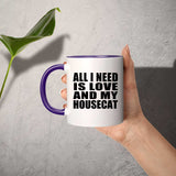 All I Need Is Love And My Housecat - 11oz Accent Mug Purple