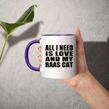 All I Need Is Love And My Raas Cat - 11oz Accent Mug Purple