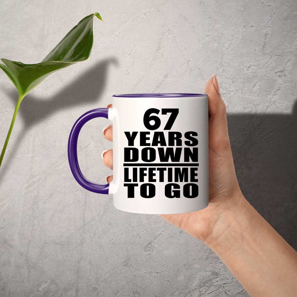 67th Anniversary 67 Years Down Lifetime To Go - 11oz Accent Mug Purple