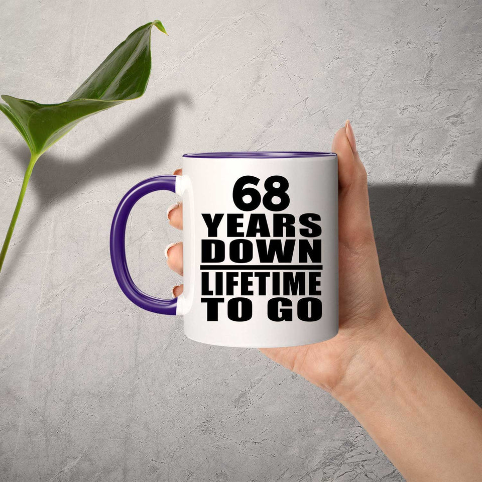 68th Anniversary 68 Years Down Lifetime To Go - 11oz Accent Mug Purple