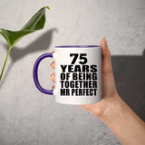 75th Anniversary 75 Years Of Being Mr Perfect - 11oz Accent Mug Purple