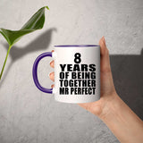 8th Anniversary 8 Years Of Being Mr Perfect - 11oz Accent Mug Purple